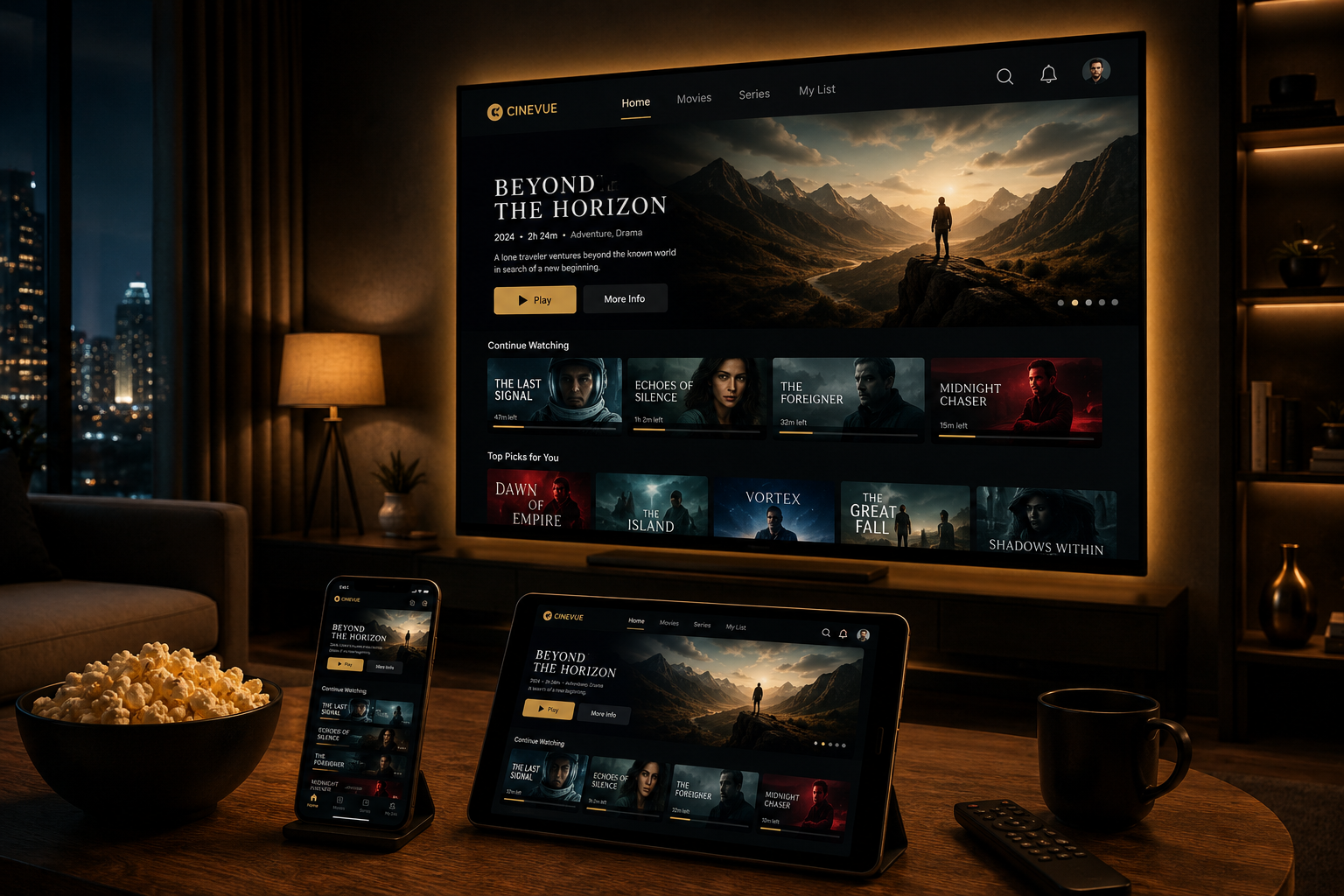 Streaming on Smart TV, smartphone and tablet